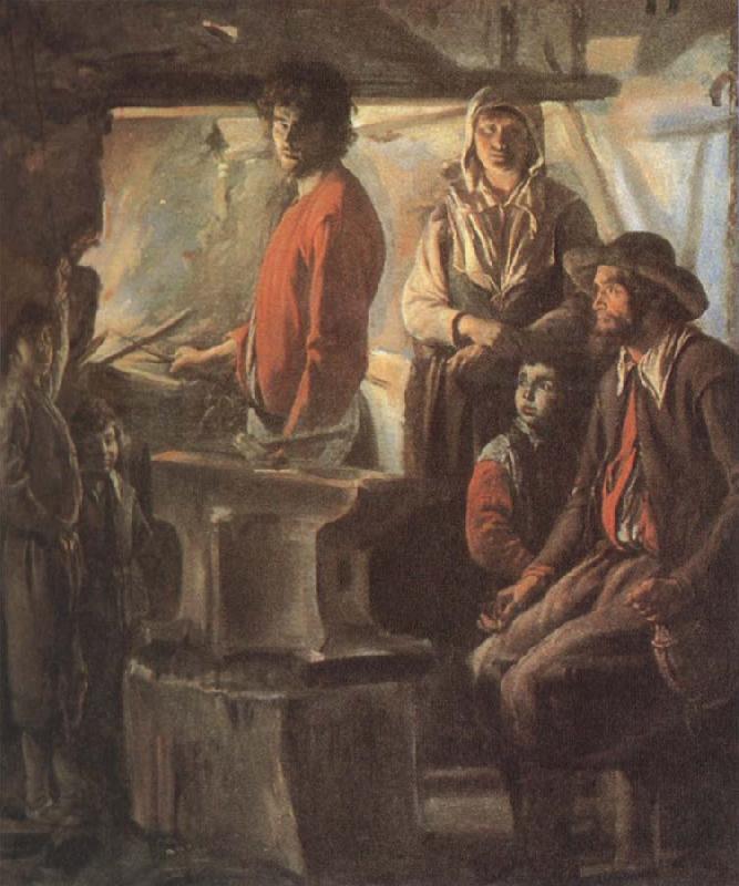 Antoine Le Nain Blacksmith at his forge oil painting picture